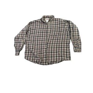 Men's Wrangler Plaid Shirt XL Gray Black Rugged Gorpcore Grunge 90s